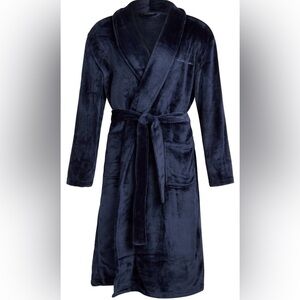 NWT Eddie Bauer Plush Robe for Men, Soft Fleece with Belt navy size S/M